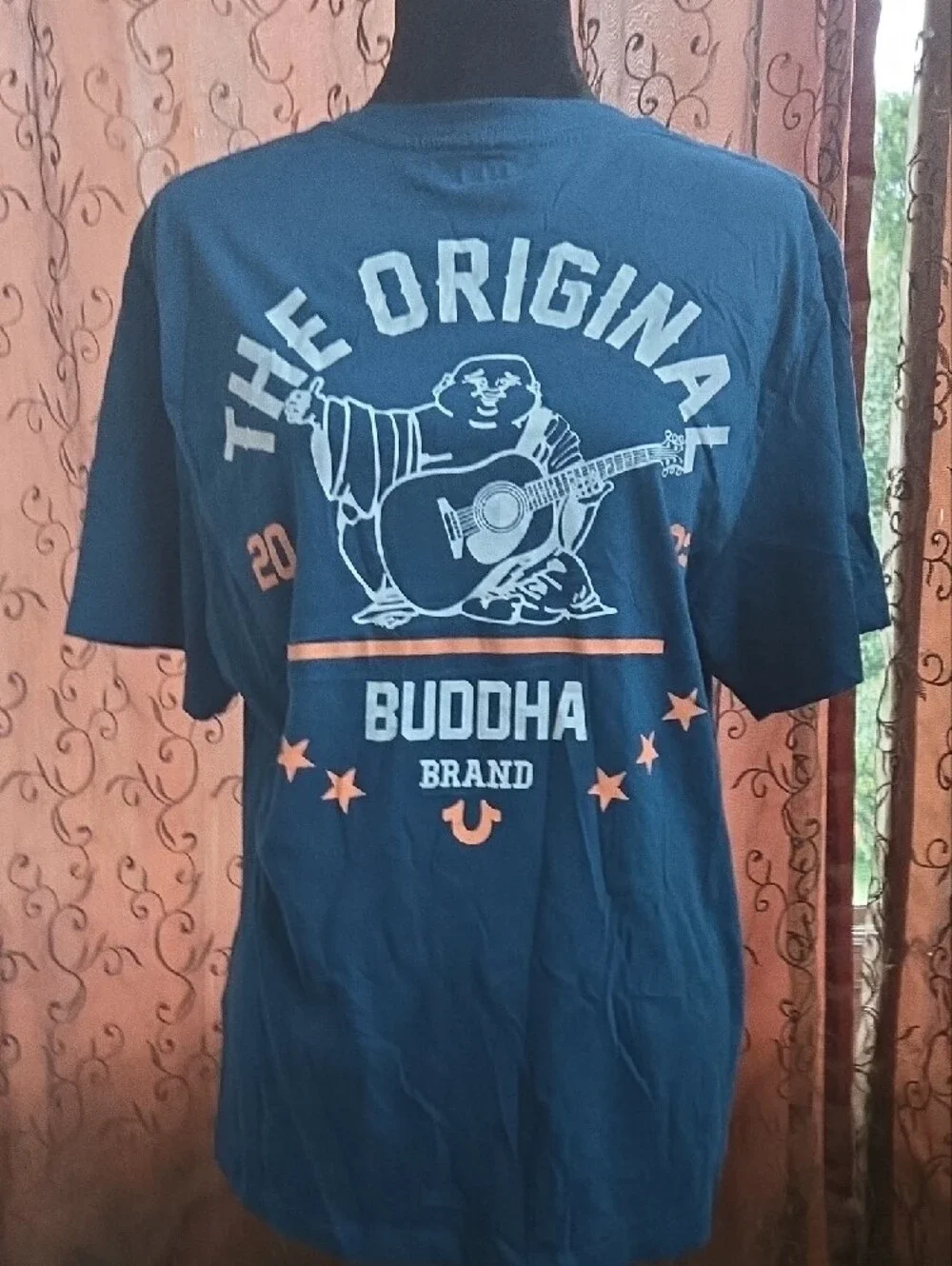 True Religion Blue T-Shirt with White Logo